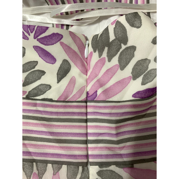 BCBG Max Azria Halter Dress Sz 2 Pink Purple Gray Medalion Silk Handkerchief Hem - Picture 7 of 10